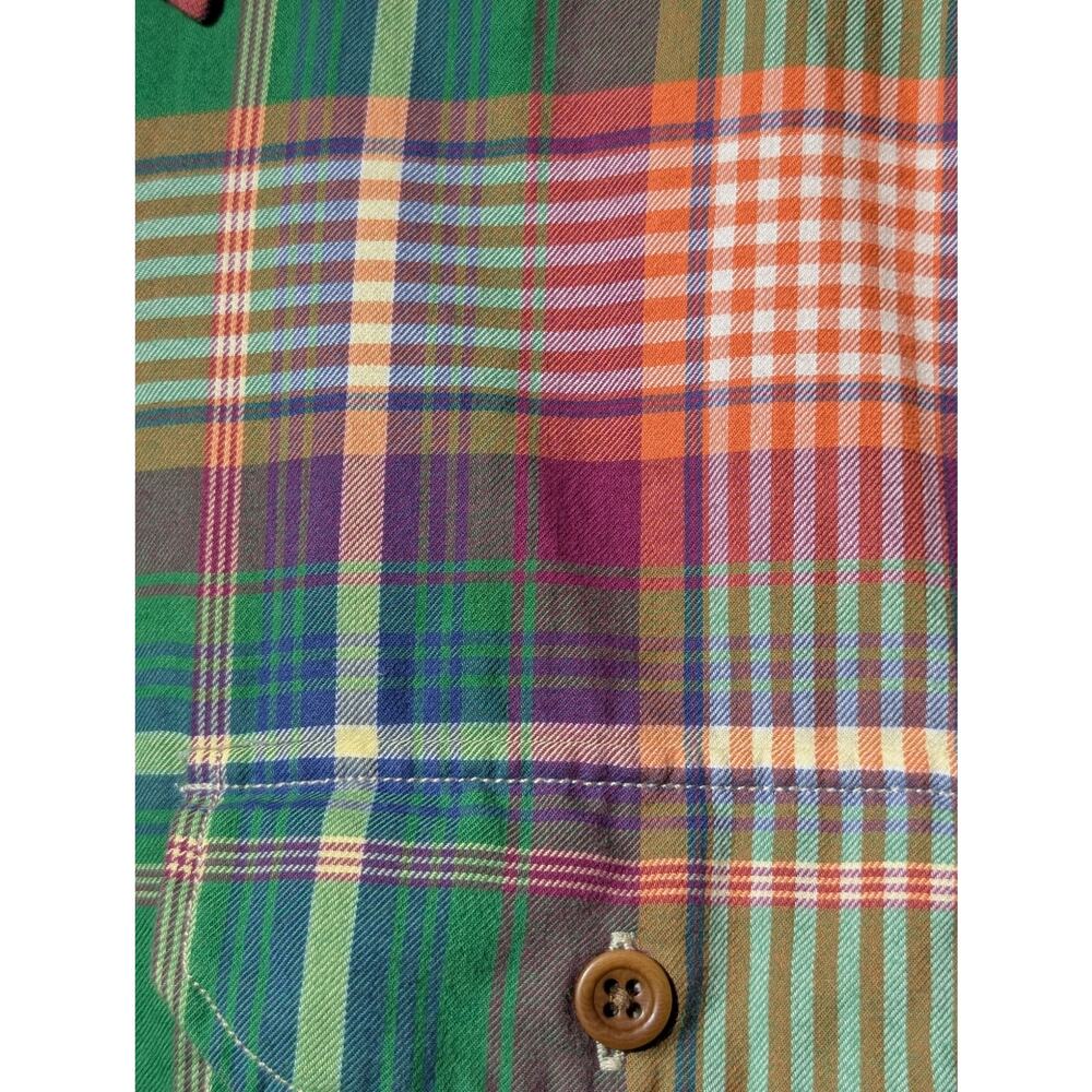 Vintage Polo by Ralph Lauren Green Plaid Button Down Shirt Mens Size L - Picture 5 of 9